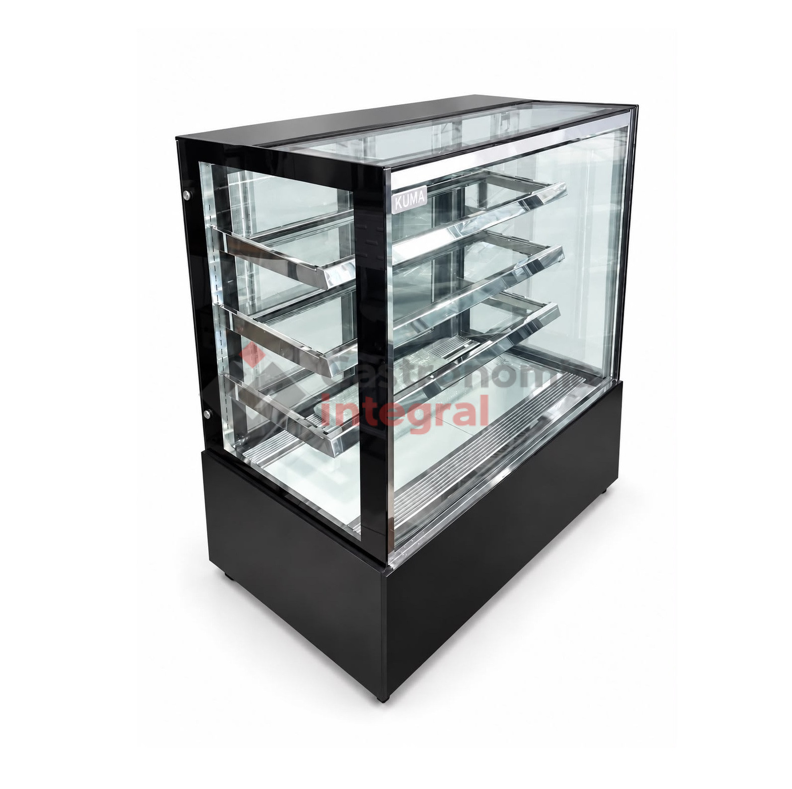 Vitrina confitera 3 estantes recta base de granito medida 1.50 metros - Kuma