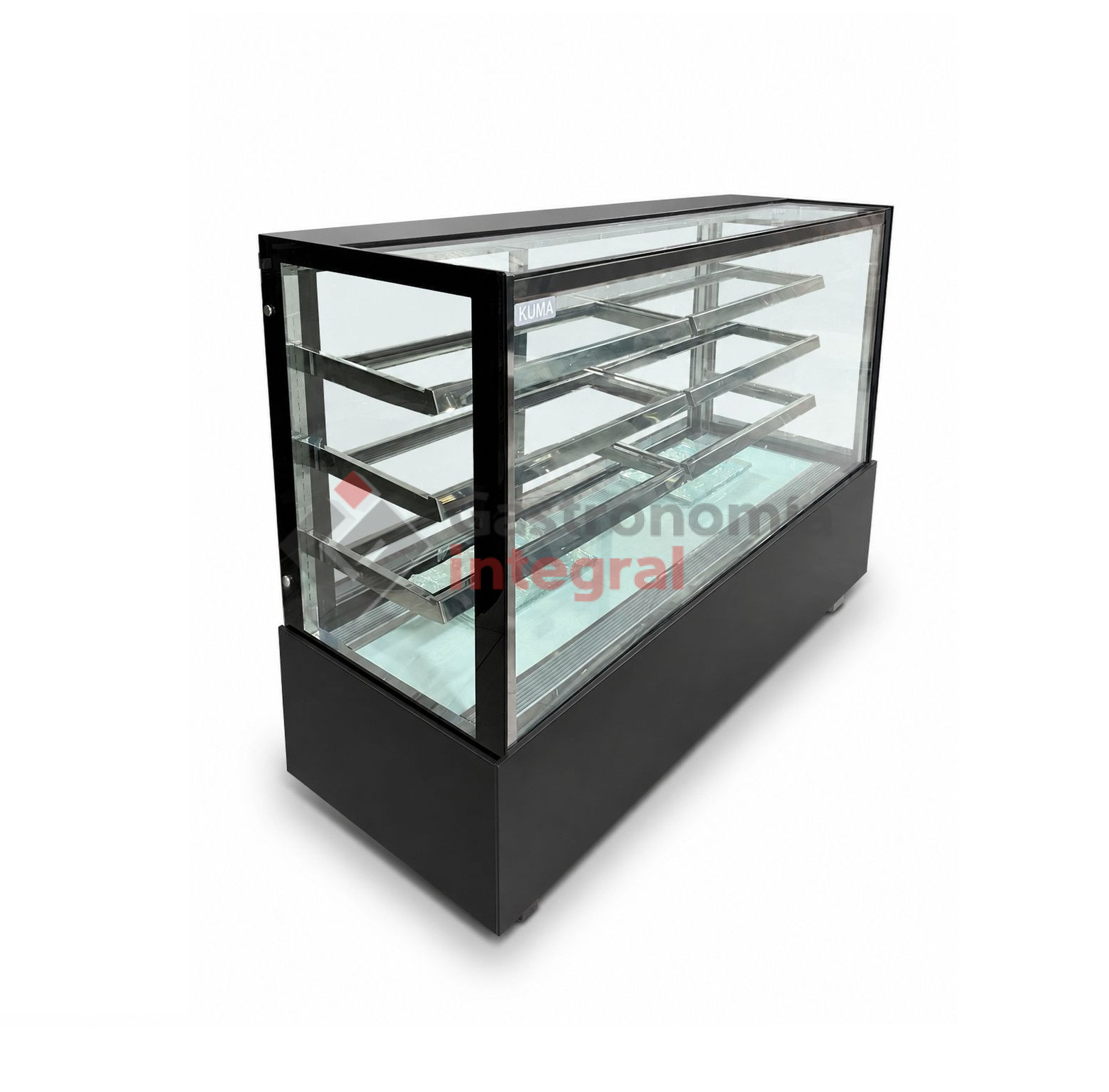 Vitrina confitera 3 estantes recta base de granito medida 1.80 metros - Kuma