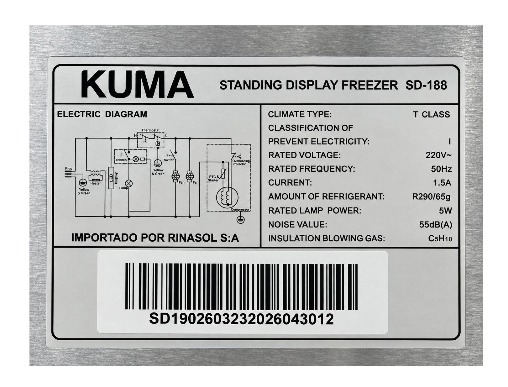 Freezer vertical 1 pta 190 lts - kuma - Imagen 2